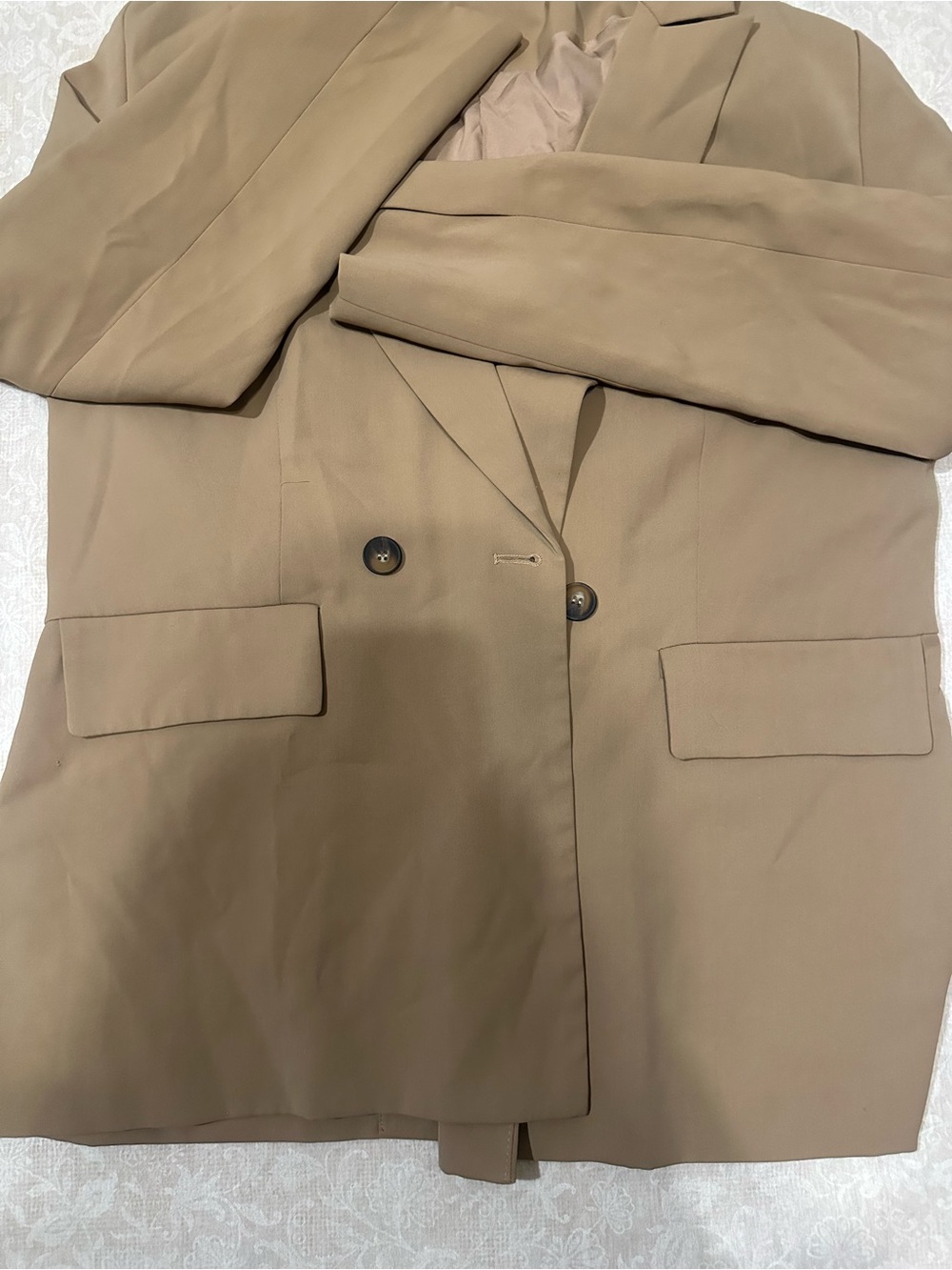 Classic Women's Tan Blazer Coat